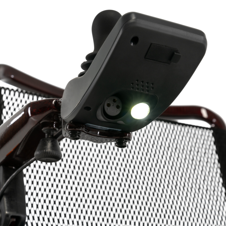LED light integrated into the Jazzy Carbon 27 joystick controller.