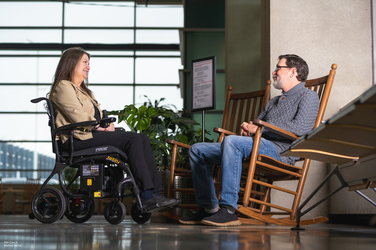 Comfortable seating and compact design help users stay active and connected with loved ones.