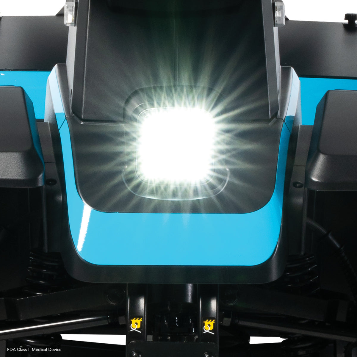 Powerful front LED headlight on the Pride PX4 improves visibility during low-light rides.