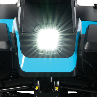 Powerful front LED headlight on the Pride PX4 improves visibility during low-light rides.