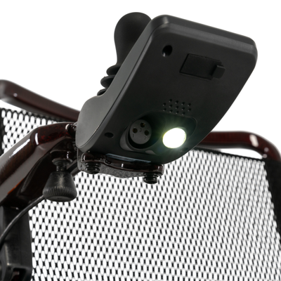 LED light integrated into the Jazzy Carbon 27 joystick controller.