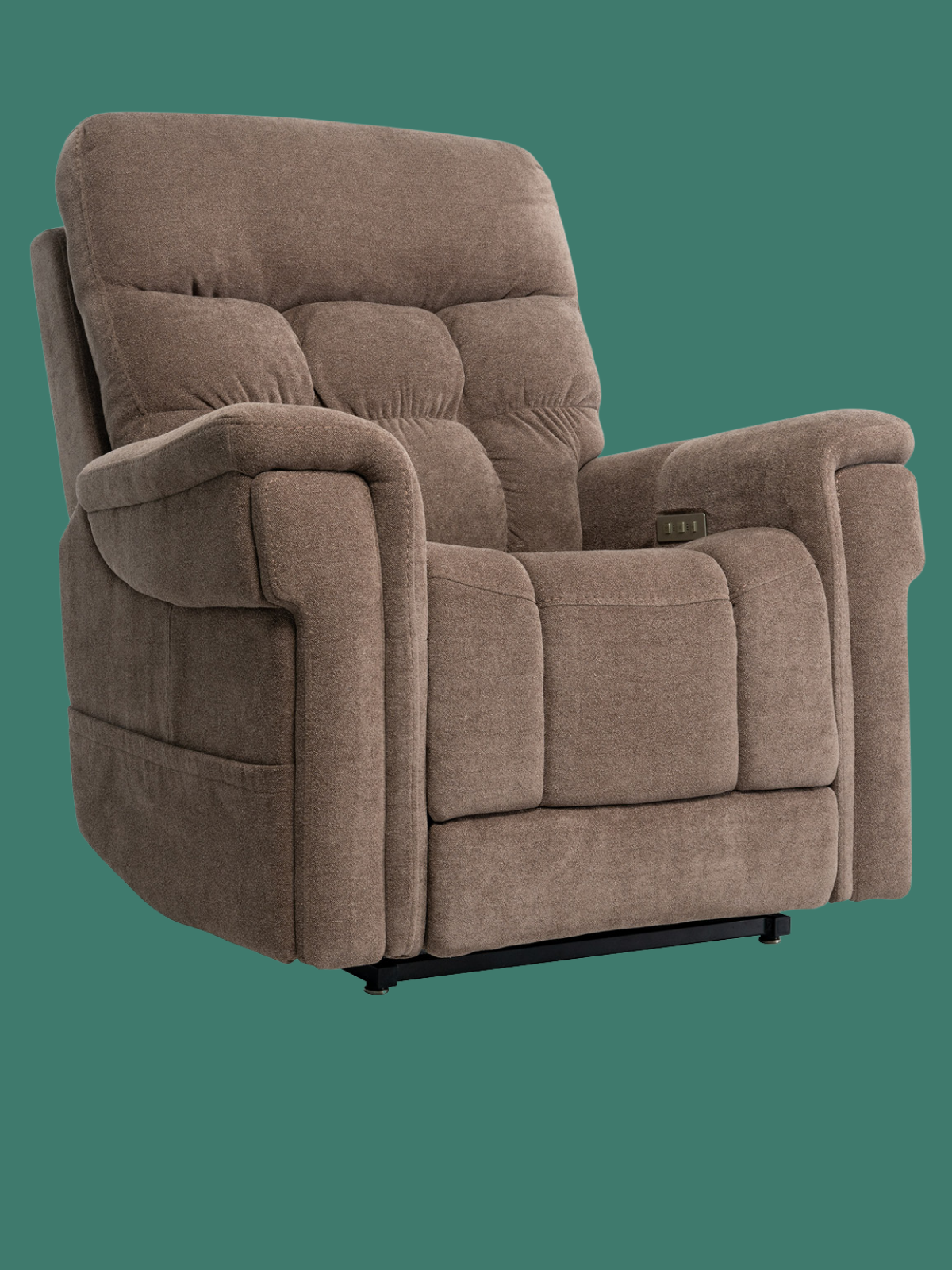 Plush cushioning and adjustable headrest and lumbar support make the PLR-4955 comfortable for reading, relaxing, or watching television.