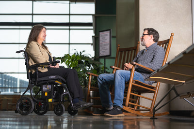 Comfortable seating and compact design help users stay active and connected with loved ones.