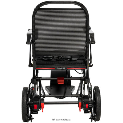 Rear view featuring breathable backrest and compact design.