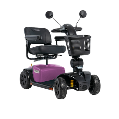 Pride Victory Platinum mobility scooter in Sugar Plum purple, available at Dahl Medical Supply.