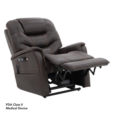 VivaLift Elegance 2 shown with the legrest extended, providing adjustable lower-body support while remaining comfortably seated.