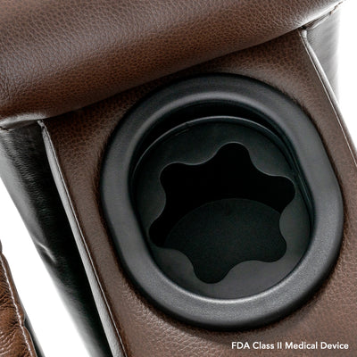 Convenient built-in cup holder on the VivaLift Premier PLR-5900 keeps drinks securely within easy reach.