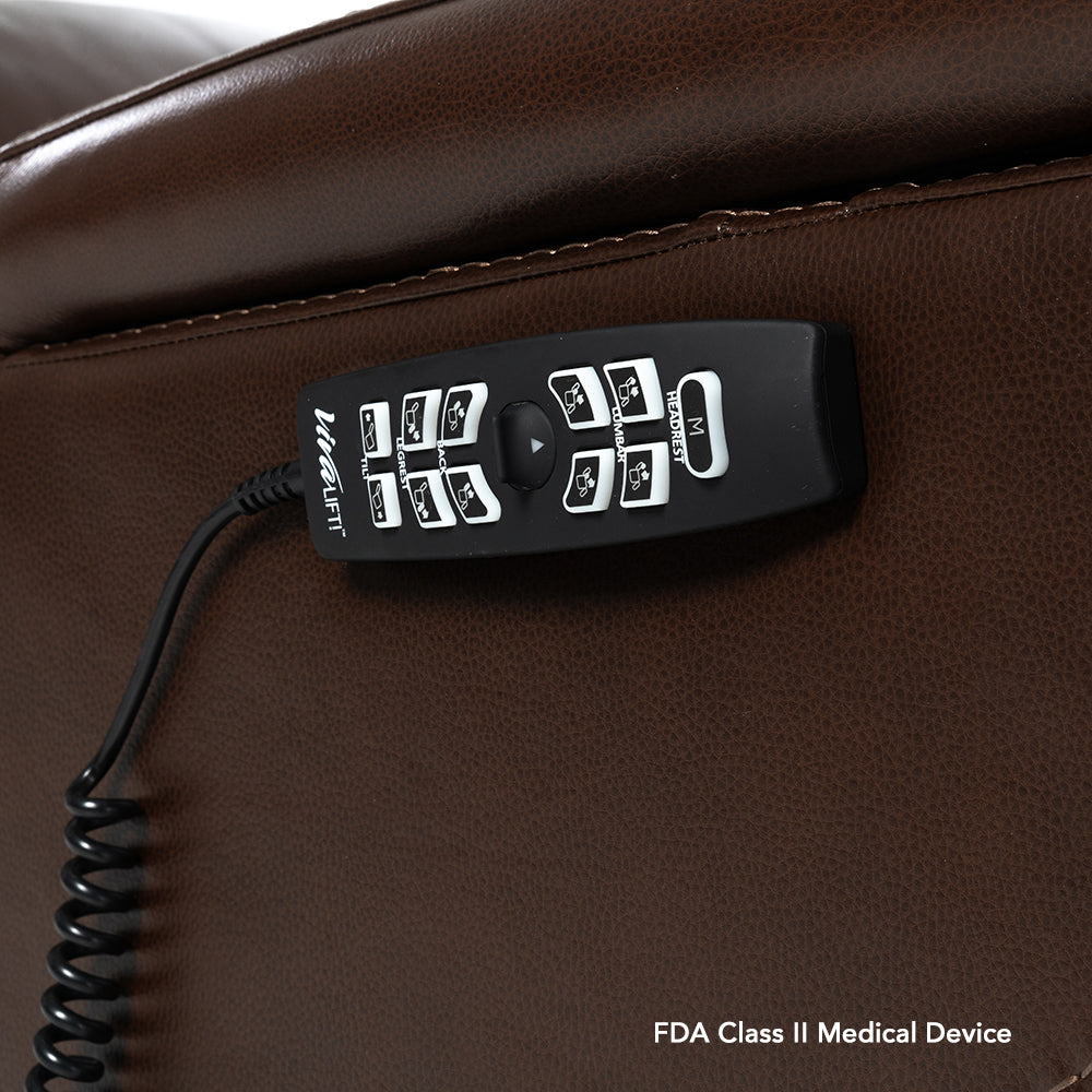 VivaLift Premier PLR-5900 hand control provides convenient access to powered positioning and comfort adjustments.
