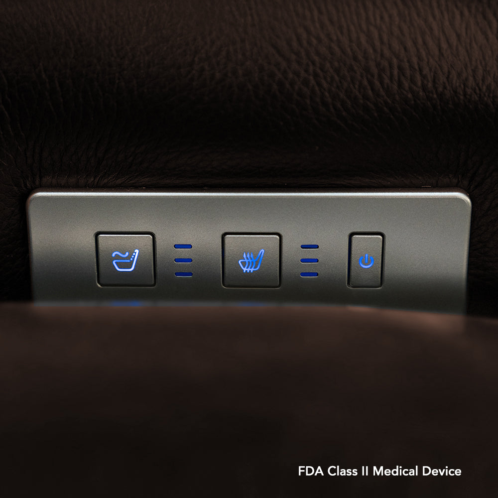 Convenient built-in controls on the VivaLift Premier PLR-5900 for adjusting the chair's comfort features.