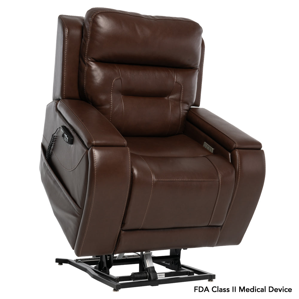 VivaLift Premier PLR-5900 shown raised into the power lift position to help make standing and sitting easier.