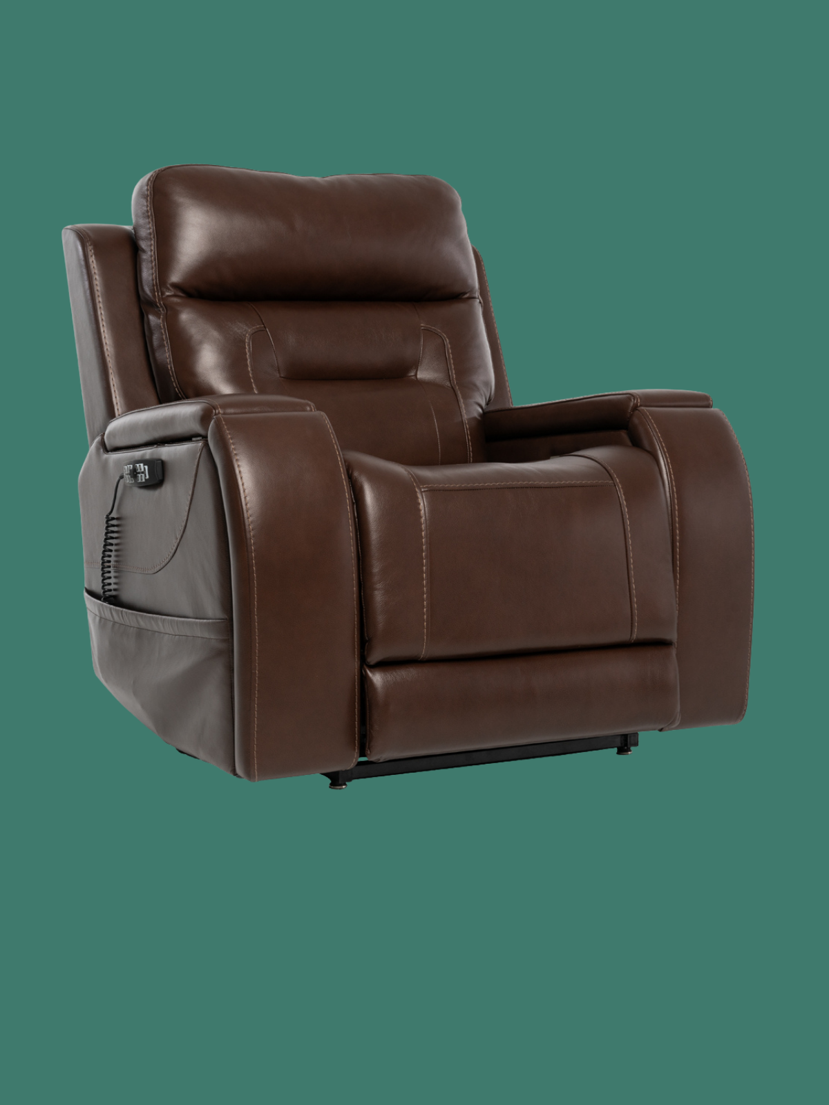 VivaLift Premier PLR-5900 shown in its upright seated position with supportive cushioning for reading, watching TV, visiting, and everyday comfort.