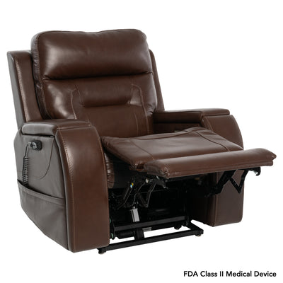 VivaLift Premier PLR-5900 shown with its powered legrest extended for comfortable leg and foot support.